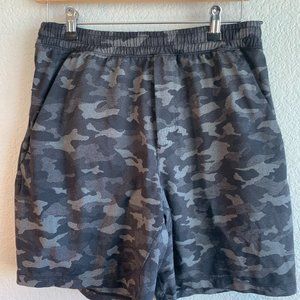 Lululemons Mens Black Camo Workout Shorts